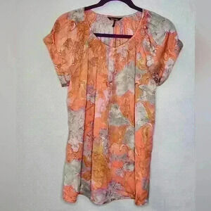 Daisy Fuentes muli color, loose fitting short sleeve polyester blouse size L